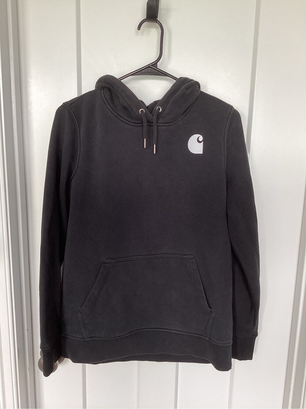 Carhartt relaxed Fit Black Hoodie hooded sweatshirt  womens  Size 8-10